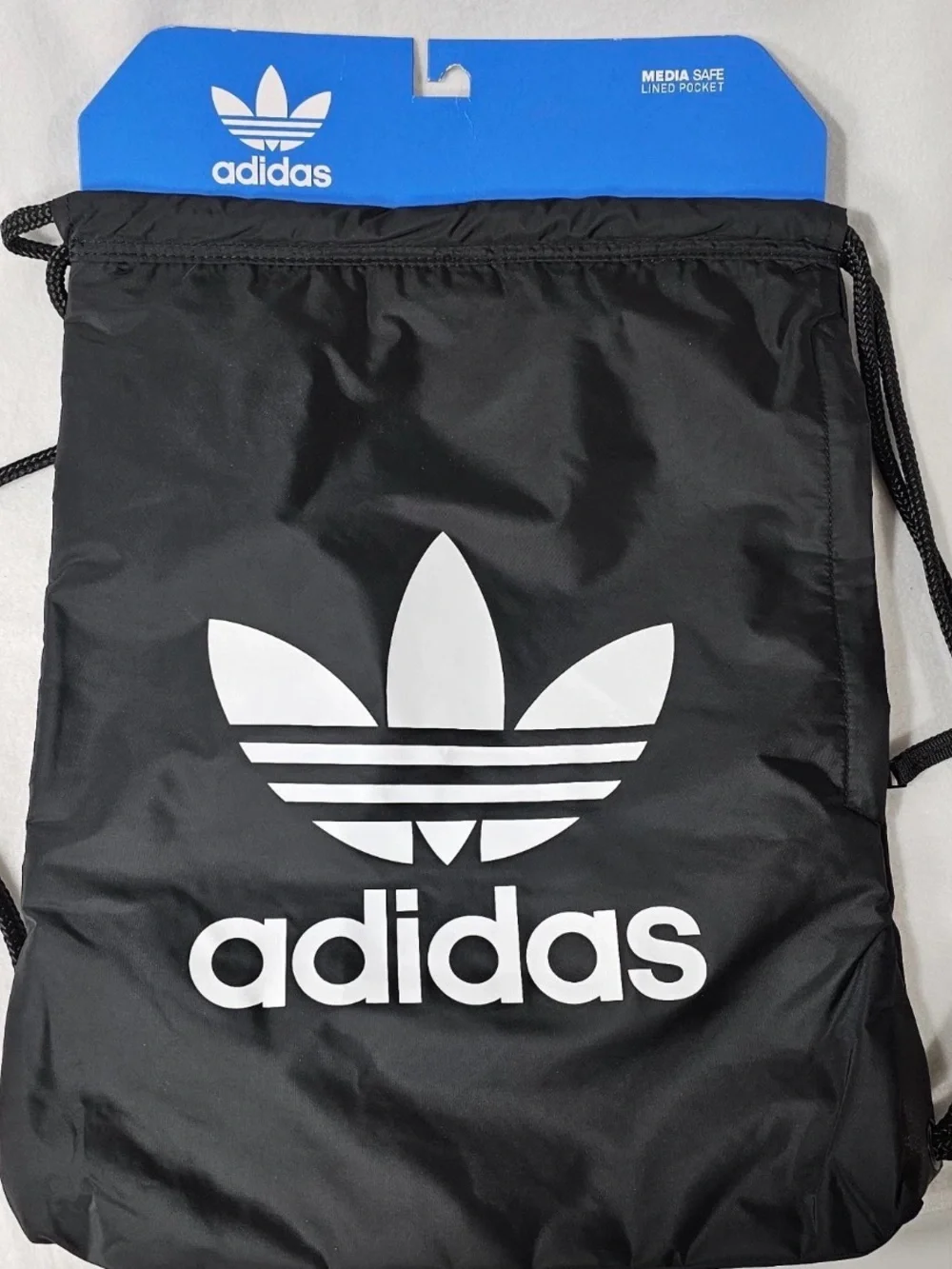 ADIDAS UNISEX TREFOIL GYM SACKPACK BLACK GYM SPORT SACK BACKPACK NWT